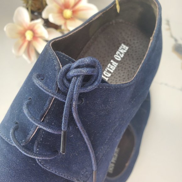 Blue Suede Oxfords - Picture 10 of 14